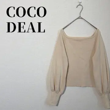 COCODEAL 스퀘어넥 니트탑 사이즈 2(M) 볼륨 소매