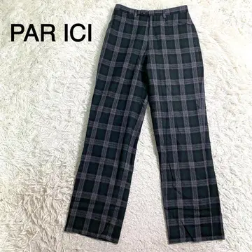 PAR ICI 체크 무늬 캐주얼 슬랙스