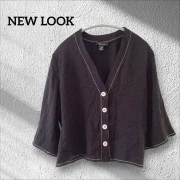 1점 한정 NEW LOOK 블랙 5부 소매 가디건 자켓 [ S ]