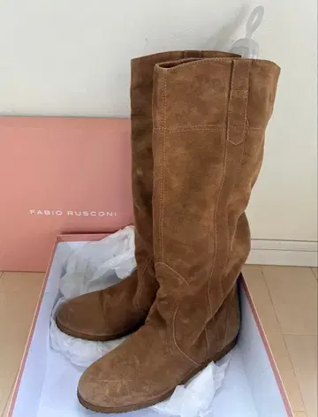 FABIO RUSCONI 스웨이드 롱 부츠 size 38
