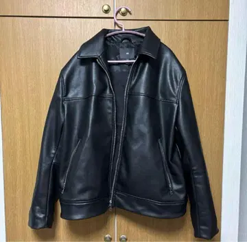 H&M 블랙 가죽 자켓 173/108A