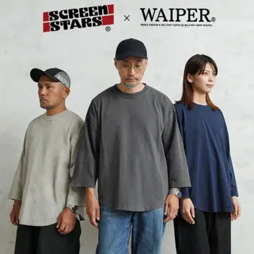 SCREEN STARS x WAIPER 반팔 라운드 헴 티셔츠