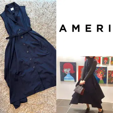새상품급 AMERI SAGGY HEM DRESS 네이비 롱 드레스