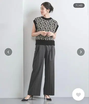 정가 25,000 UNITED ARROWS 와이드 팬츠 다크 그레이