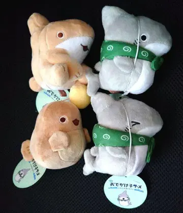 외출 아기상어 해수욕장의 친구들 보이스 마스코트 봉제 인형 4종 세트