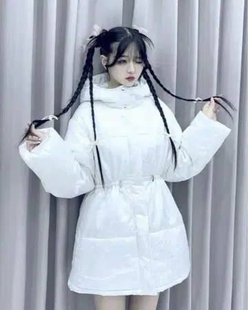 [ 당일 발송 ] lovilyn 자카드 미들 기장 에코 다운 자켓