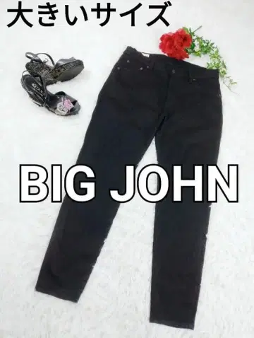 [ 빅 사이즈 ] 여성용 BIG JOHN 데파드 데님 팬츠 블랙