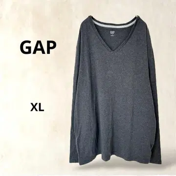 [ GAP ] 긴팔 티셔츠 롱 T 그레이 계열 XL 빅 사이즈 무지 V넥