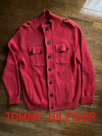 TOMMY HILFIGER 레드 니트 가디건 사이즈 M
