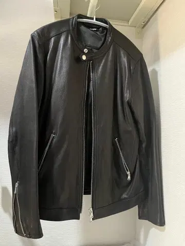 FREAK'S STORE 블랙 가죽 싱글 라이더 M