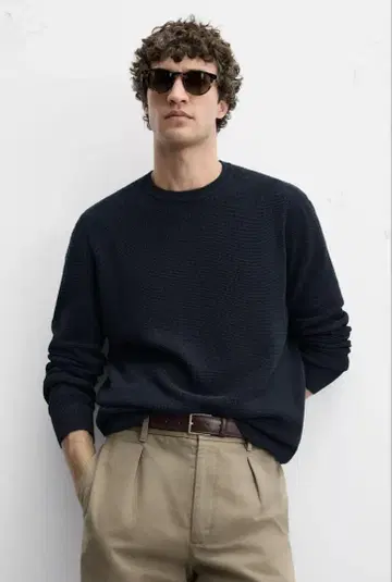 택 포함 새상품 ZARA 크루넥 텍스처 스웨터 L
