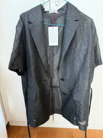 MAISON SPECIAL 테일러드 시어 자켓 블랙