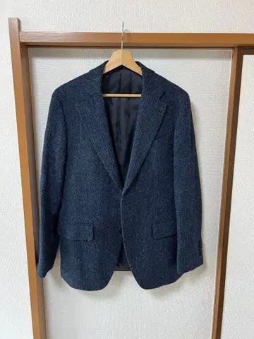 해리스 트위드 다크 블루 네이비 자켓