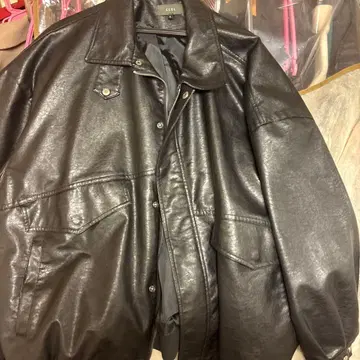 인조 가죽 오버 사이즈 자켓