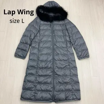 Lap Wing 퍼 후드 롱 코트 다운 자켓 L
