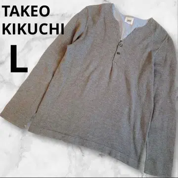 TAKEO KIKUCHI 다케오 키쿠치 니트 풀오버 헨리넥 남성용 L