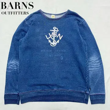 BARNS OUTFITTERS 맨투맨 트레이닝복 USN 인디고 염색