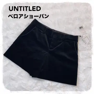 미사용 택 포함 UNTITLED 벨로아 숏 팬츠 4 블랙 언타이틀