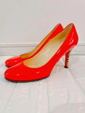 [ 새상품급 ] 케이트 스페이드 에나멜 펌프스 스트라이프 힐 23cm