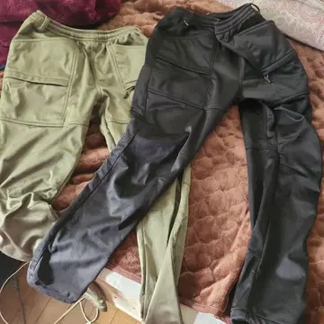 따뜻한 카고 팬츠 올리브 그린 블랙 2색