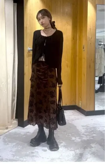 SLY SHEER FLOWER FLARE 스커트