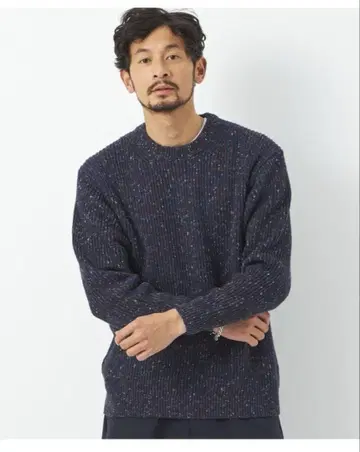 UNITED ARROWS 멀티 컬러 아제 크루넥 니트