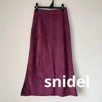 snidel 스나이델 스웨이드 스커트 보르도 색상