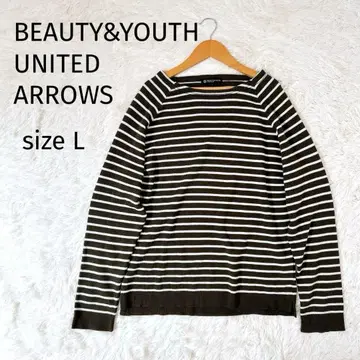 BEAUTY&YOUTH 스웨터 니트 L 보더 빅 사이즈 얇은 소재
