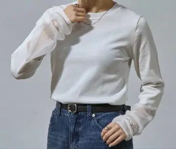소매 끝 시어 쿨 니트
