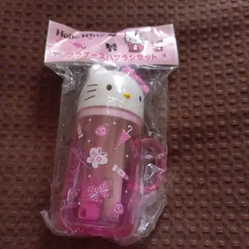 [ 초레어 ] 헬로키티 플라스틱 케이스 칫솔 세트 레트로