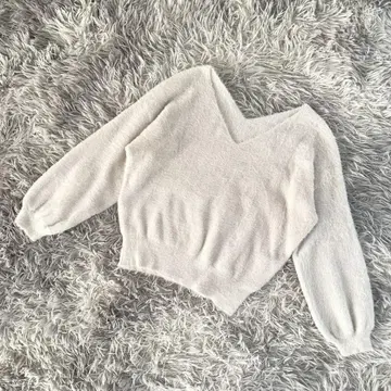 [ MERCURYDUO ] 머큐리 듀오 샤기 V넥 니트 스웨터 긴팔