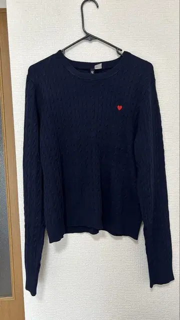 H&M 케이블 니트 스웨터 네이비