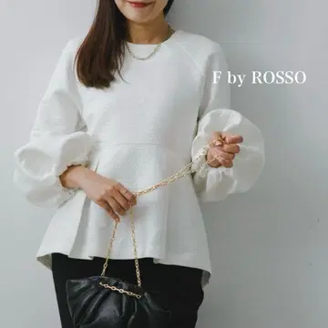 Fby ROSSO 페플럼 벌룬 슬리브 튜닉 화이트