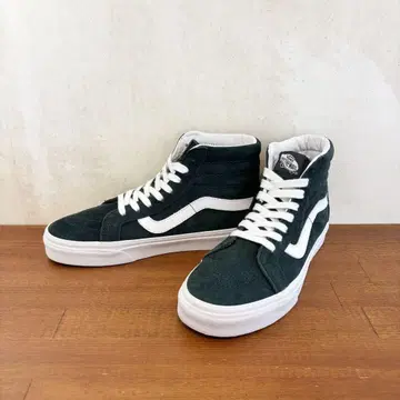 컨디션 최상 반스 스케이트 하이 24.0cm 모스그린 스웨이드 596