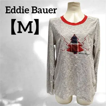 Eddie Bauer [ M ] 긴팔 티셔츠 크리스마스 트리 롱티 그레이