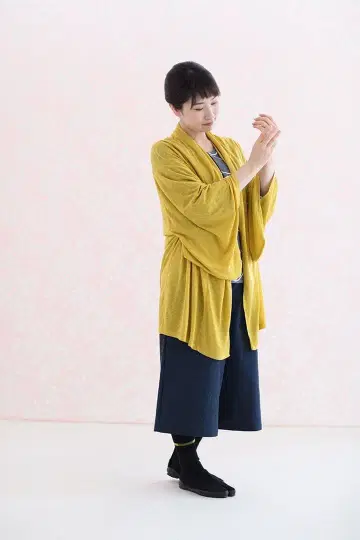 SOU SOU 소우소우 린넨 린넨 코소데쿄 황금색 겉옷