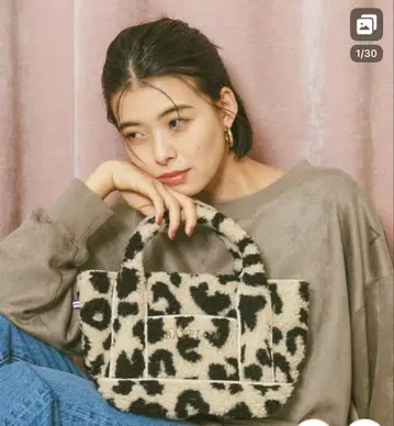 토트백 레오파드 보아 로고 토트 S 여성용