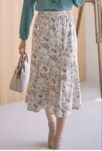 any sis 에니이시스 [ 세탁 가능 ] 풀 블룸 플라워 프린트 스커트