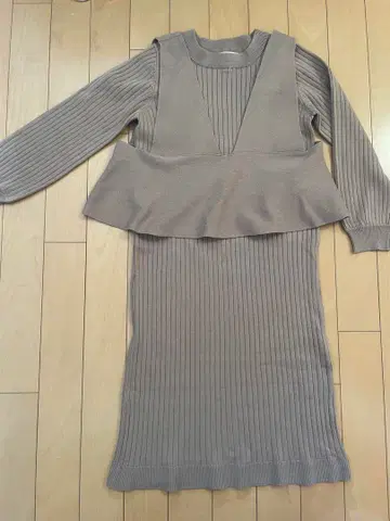 grove 월드 리브 니트 원피스 긴팔 S 사이즈