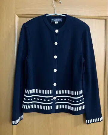 ST.JOHN 노카라 니트 자켓