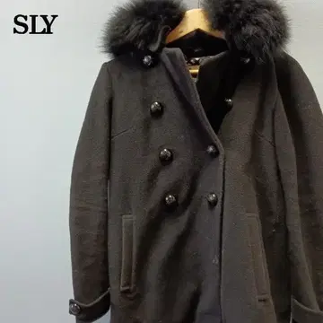 SLY 퍼 카라 부착 더블 코트 265