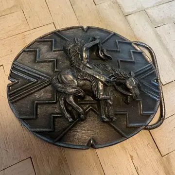 [USA 제조 1990년] 시스큐 치프 조셉 기마 전사 벨트 버클