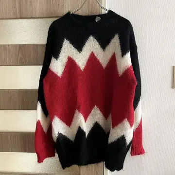 아카이브 90s 모헤어 니트 그런지 펑크 락 vintage