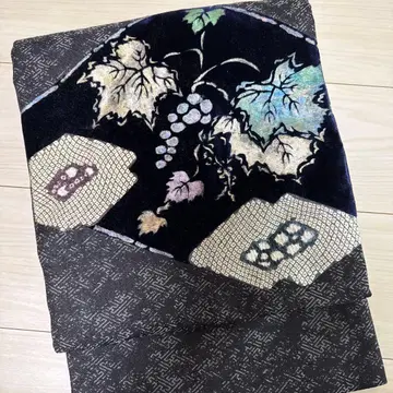 블랙 베이스 후쿠로 오비 포도 샤레 오비