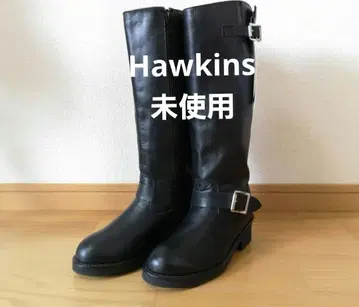 미사용 천연 가죽 Hawkins 블랙 롱 부츠 엔지니어 부츠