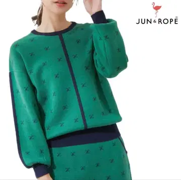 JUN & ROPE 그린 스웨터