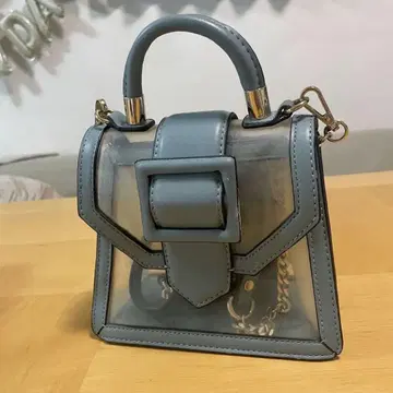 ZARA 스카이블루 투명 숄더백