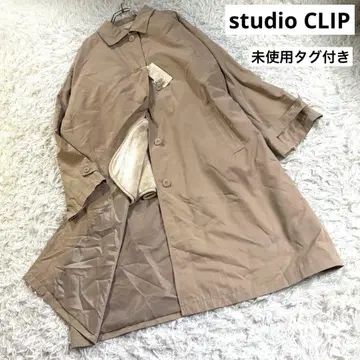 미사용 studio CLIP 보아 라이너 부착 스텐카라 코트 베이지 F