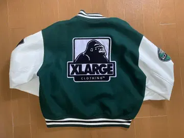 XLARGE 바시티 자켓 M 사이즈 그린/화이트