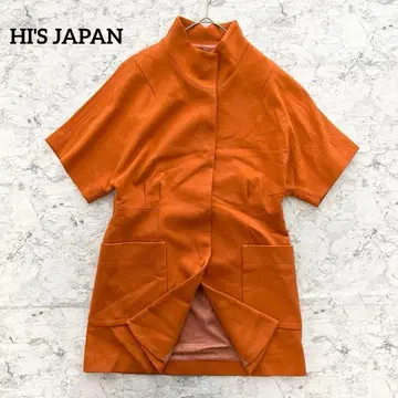오샤레 숏 슬리브 컬러 코트 분또 소재 오렌지 예쁜 색